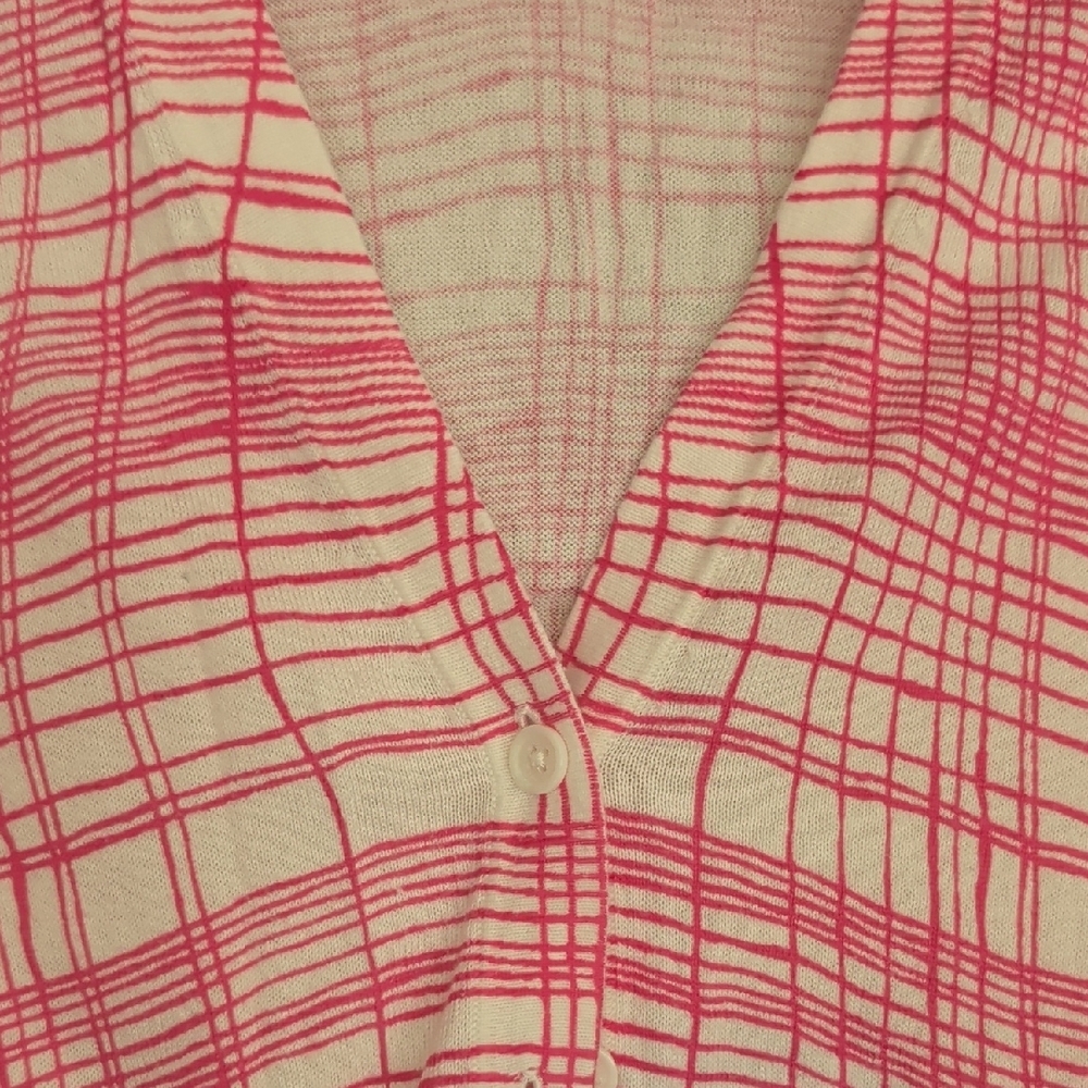 LOFT Pink and White Checkered Sweater - Picture 3 of 6